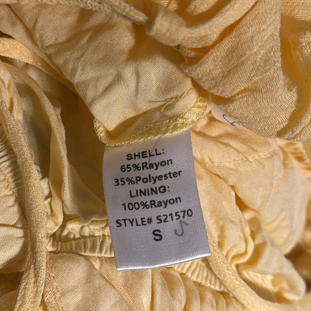 Mustard Seed Sz S yellow tiered mini dress - Picture 7 of 7